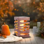 Солнечный светильник näve LED Hilda LED-модуль 1 шт. теплый белый, квадратный, золотисто-коричневый мраморный дизайн, эффект пламени, датчик сумерек Näve, коричневый - фото 2