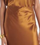 Валлетта атласная юбка-полусолнце Galvan, Toffee - фото 4
