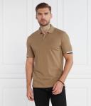 Поло мужское Boss с контрастными деталями, коричневый - фото 3