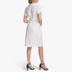 Платье-рубашка Calvin Klein из эластичного льна с поясом, Soft White - фото 4