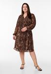 Платье Zizzi KNIELANGES MIT TIERMUSTER, Brown Snake Aop/Brown - фото 2