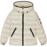 Детская пуховая куртка Moncler, цвет слоновая кость белый - фото 2
