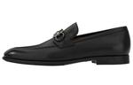 Мокасины кожаные Ferragamo Gancini Horsebit, черный - фото
