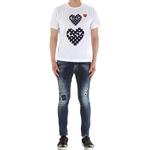 Футболка blue polka dots large small pattern short sleeve white Comme Des Garcons Play, белый - фото 4