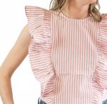 Топ с оборками Cesar розового цвета DELUC - фото 3