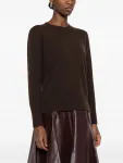 Круглый вязаный свитер в рубчик ALPHA STUDIO, коричневый - фото 3