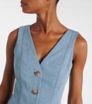 Плиссированное платье миди Lou из денима Veronica Beard, Blue Mirage - фото 4