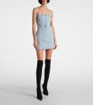 Платье-бюстье из денима со вставками Mugler, Medium Blue - фото 2