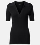 Поло с рубчатым узором Joseph, черный - фото