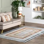 Ковер Aliénor Striped Area Rug nuLOOM, 160x244 см, синий - фото