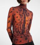 Топ с высоким воротником trompe-l'œil Acne Studios, Rust Brown - фото 5