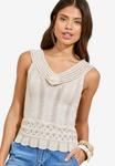 Топ V-NECK Lipsy, бежевый - фото