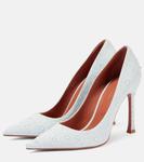 Туфли-лодочки из денима с декором Elsa 105 Amina Muaddi, Light Denim - фото 5