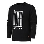Толстовка adidas Wj Crew Sroty Printing Pattern Sports Round Neck Pullover Black, черный - фото