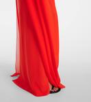 Платье из шелка с капюшоном и декором Givenchy, Orange - фото 5