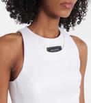 Мини-платье с халтернеем Balmain, Blanc Optique - фото 4