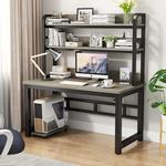 Компьютерный стол Xinmeikai 80x60x170 см с полками, черный/Armani gray - фото 10