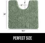 Коврик для ванной Gorilla Grip с овальным контуром, 61х49 см, шалфей - фото 2