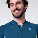 Неопреновая куртка для подводного плавания с коротким рукавом детская 500 1,5 мм бирюзового цвета SUBEA, темный бензин/бирюзово-зеленый - фото 6