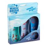 Щетки Kerbl Magic Brush для лошадей, бирюзовый / лиловый / синий - фото