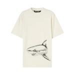 Футболка Palm Angels Broken Shark Classic Tee 'Butter', белый - фото