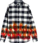 Рубашка Palm Angels Burning Logo Overshirt 'Black/Red', черный - фото 2