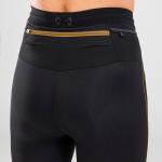 Леггинсы для бега Trail Emboss женские черный/бронзовый EVADICT, черный - фото 11