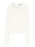 Свитер с декорированным воротником Maje, белый - фото