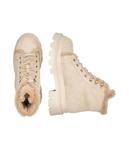 Ботинки женские Blauer кожаные треккинговые с мехом, бежевый - фото 4