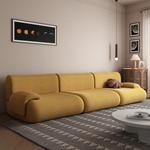 Бескаркасный трехместный диван B-302 Lemmiy, 292x100x72, желтый - фото