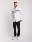 Рубашка U.S. Polo Assn Long Sleeve Engineered Stripe Poplin, белый/красный/синий - фото 2