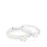 Ювелирный комплект колец Tous Mini Icons Heart And Bear, 2 предмета, серебро/жемчуг - фото 2