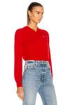 Double Emblem V Neck Свитер Comme Des Garcons Play, Red - фото 2