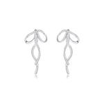 Сверкающие серьги со стразами для женщин TEEX, серебро - фото 2