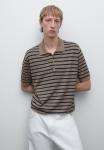 Поло Massimo Dutti SHORT SLEEVE STRIPED, Khaki - фото