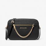 Сумка Michael Michael Kors Jet Set Large Logo Crossbody, черный золотая фурнитура - фото