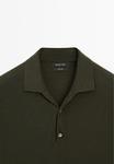 Поло Massimo Dutti SHORT SLEEVE POLO COLLAR, Khaki - фото 9