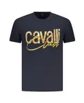 Футболка с оригинальным принтом Cavalli Class, синий - фото