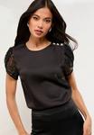 Блуза Lipsy REGULAR FIT , Black Satin Lace/Black - фото