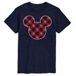 Футболка в клеточку с рисунком Big & Tall Mickey Silhouette Disney, синий - фото