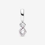 Шарм Pandora Sparkling Infinity Dangle, серебро/розовый - фото 6