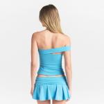 Топ SKIMS Cotton Jersey Asymmetrical, голубой - фото 4