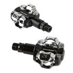 Педали для горного велосипеда плоские полуконтактные совместимы с SHIMANO SPD черно-серые 520 Rockrider - фото