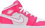 Кроссовки Air Jordan 1 Mid GS Hyper Pink, розовый - фото 2