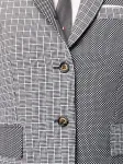 Однобортный блейзер с принтом THOM BROWNE, черный - фото 5