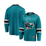 Фирменное мужское джерси san jose sharks breakaway home Fanatics, бирюзовый - фото 4