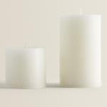 Свеча Zara Home Cylindrical, белый - фото
