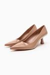 Туфли Zara Shiny Heeled, бежевый - фото 3