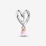 Шарм-подвеска Pandora Two-tone Wrapped Heart, серебро/розовое золото - фото 2