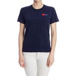 Футболка double hearts logo tee 'navy' Comme Des Garcons Play, синий - фото 4